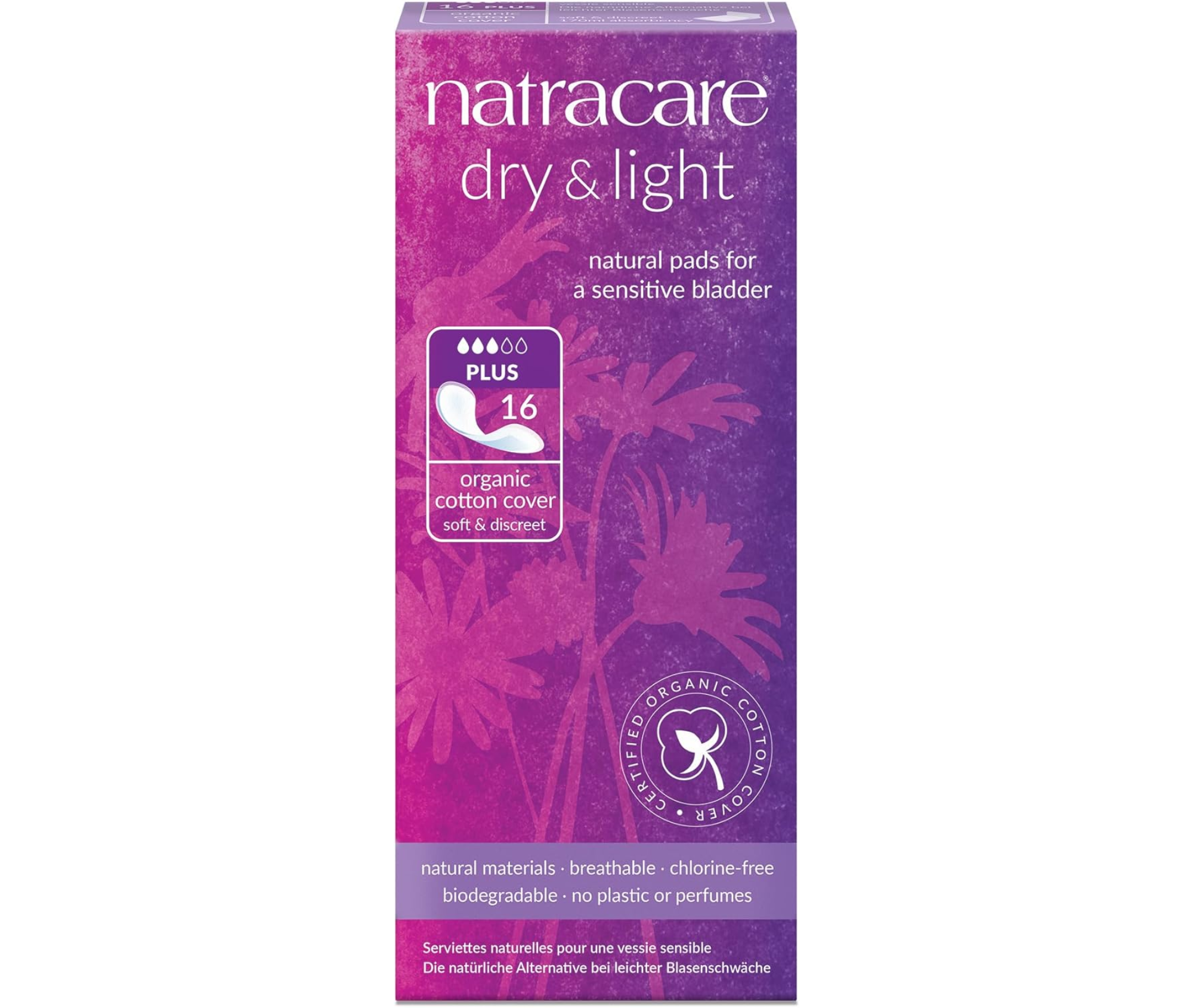 Absorbante Natracare Dry & Light Plus – 16 bucăți