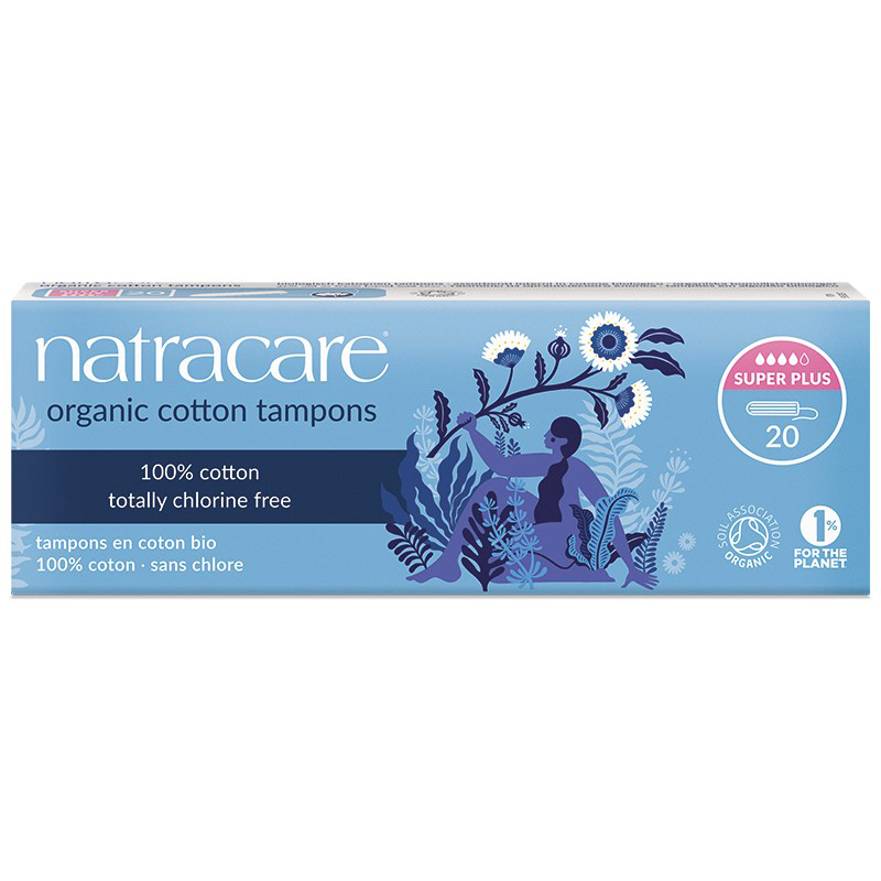 Natracare Tampoane organice Super Plus, 4 picături – 20 bucăți