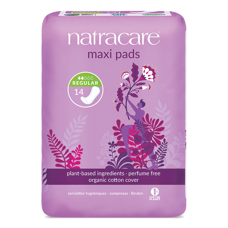 Natracare Maxi, absorbante cu suprafață din bumbac organic, Normal – 14 bucăți