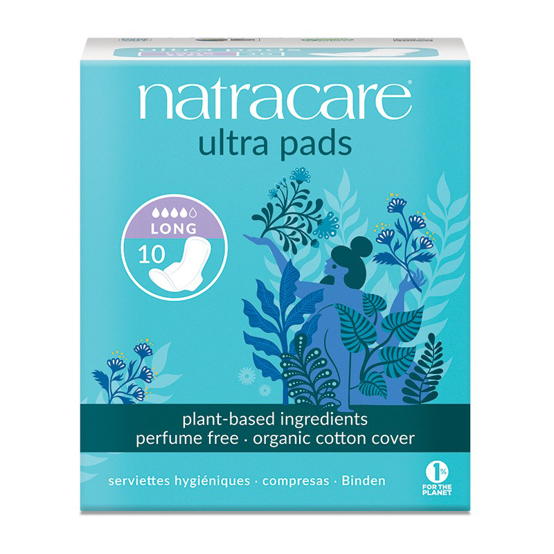 Absorbante cu aripioare Natracare Ultra Long, 4 picături – 10 bucăți