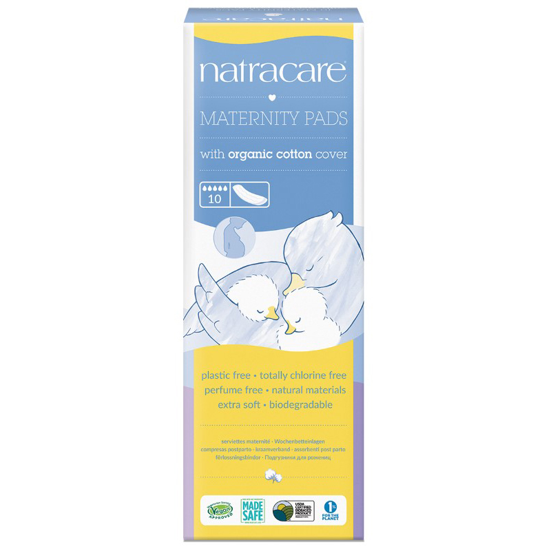 Natracare, Absorbante pentru perioada sarcinii cu suprafață din bumbac organic – 10 bucăți