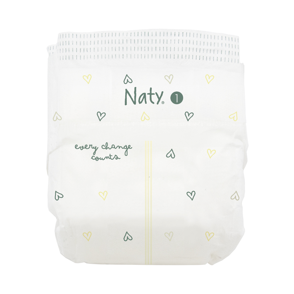 Scutece organice Eco by Naty, mărimea 1 (2–5 kg) – 25 bucăți