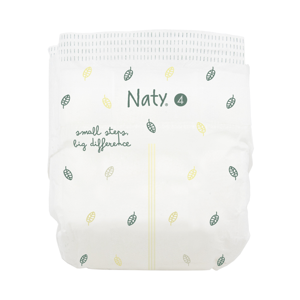Scutece Naty pentru piele sensibilă, mărimea 4 (7–18 kg) – 26 bucăți