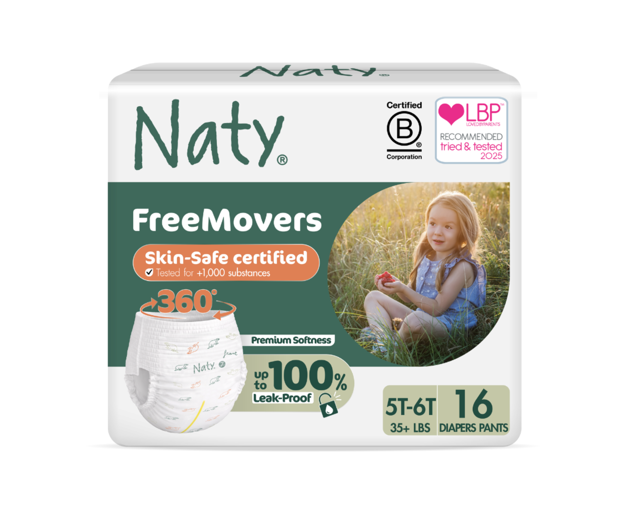 Chiloței absorbanți ecologici Naty, mărimea 7 (17+ kg) – 16 bucăți
