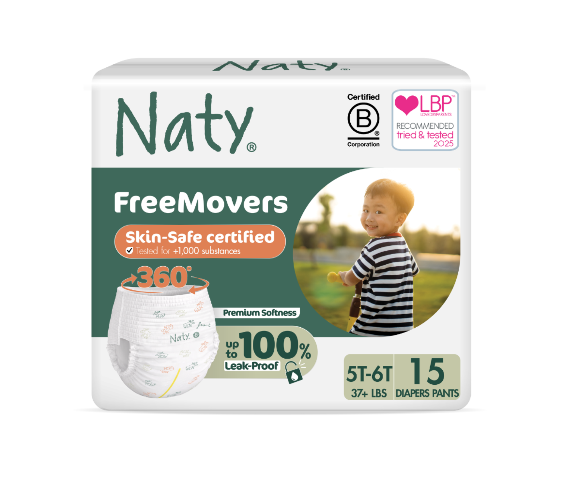 Chiloței absorbanți ecologici Eco by Naty, mărimea 8 (17+ kg) – 15 bucăți