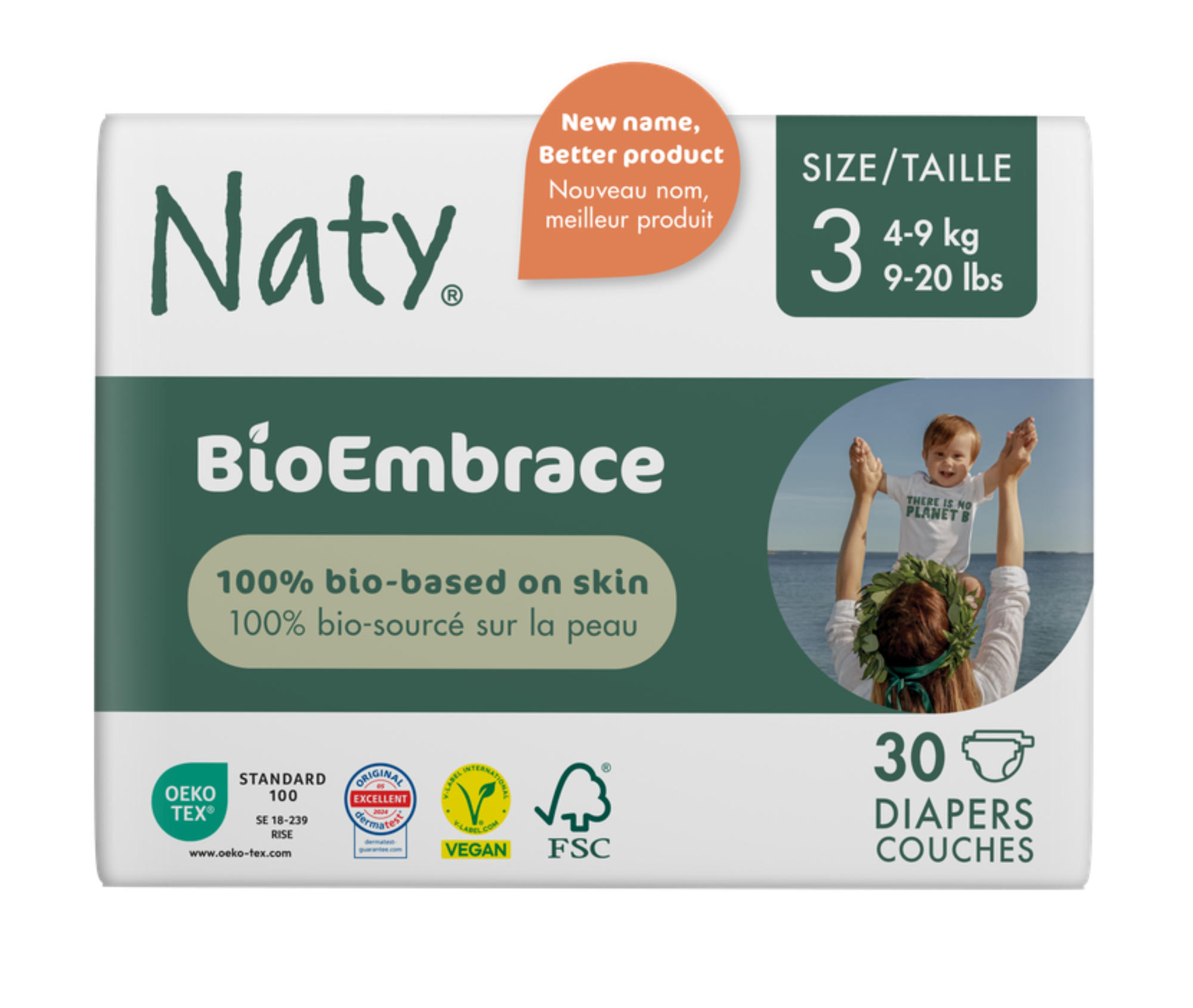 Naty Подгузники размер 3, 4-9 кг, 30 шт