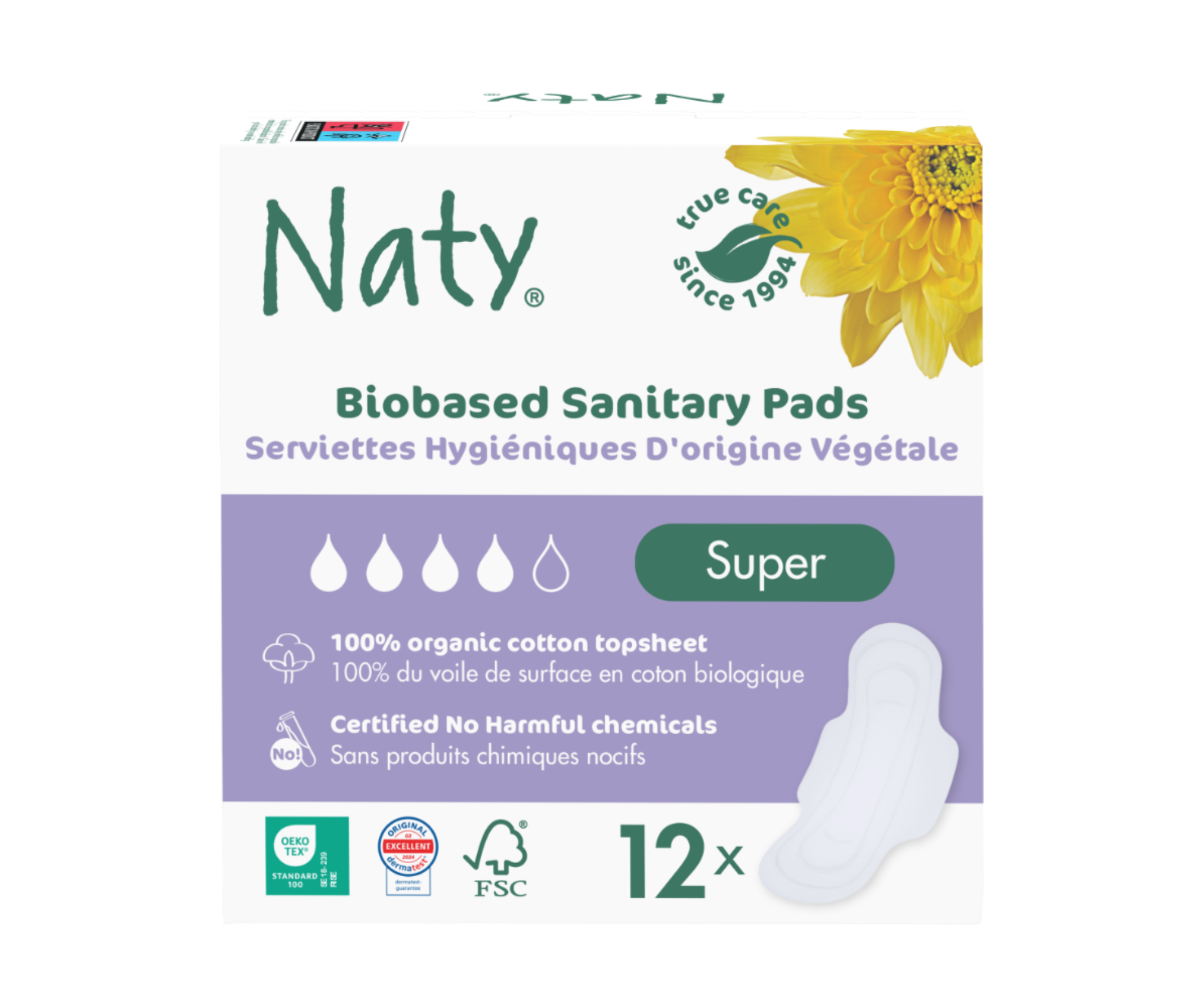Absorbante igienice Naty Super – 12 bucăți