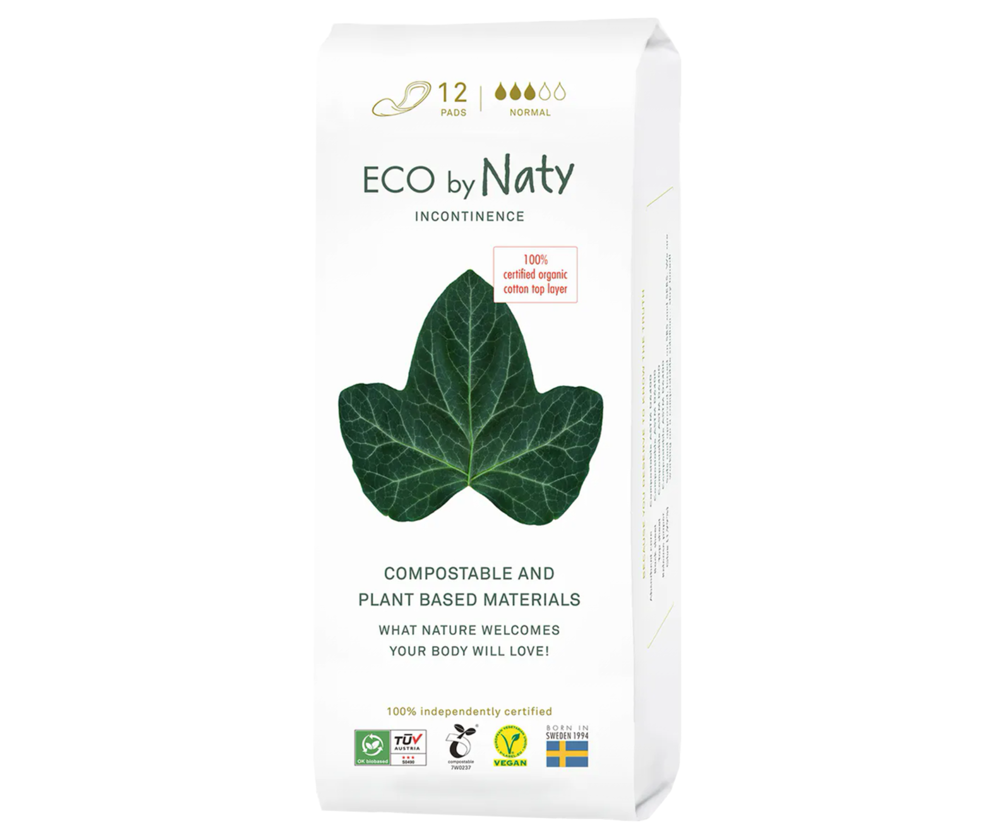 Absorbante urologice Naty Normal (nivel de absorbție: 3 picături) – 12 bucăți