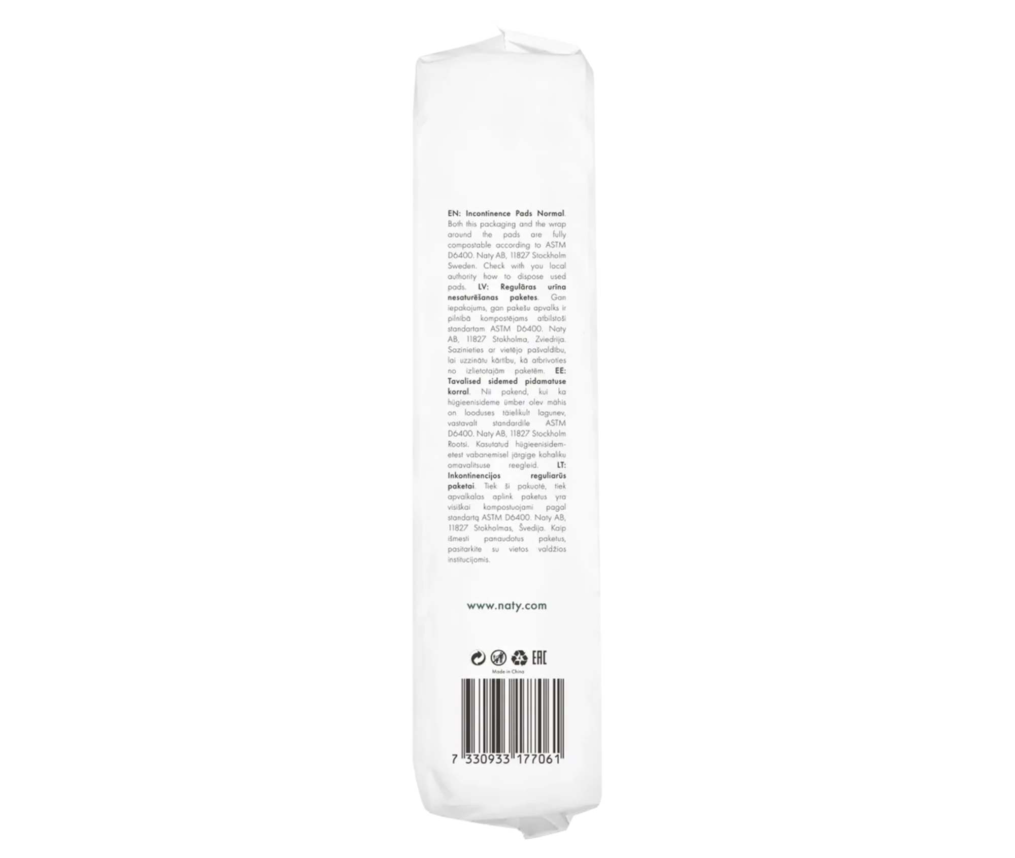 Absorbante urologice Naty Normal (nivel de absorbție: 3 picături) – 12 bucăți