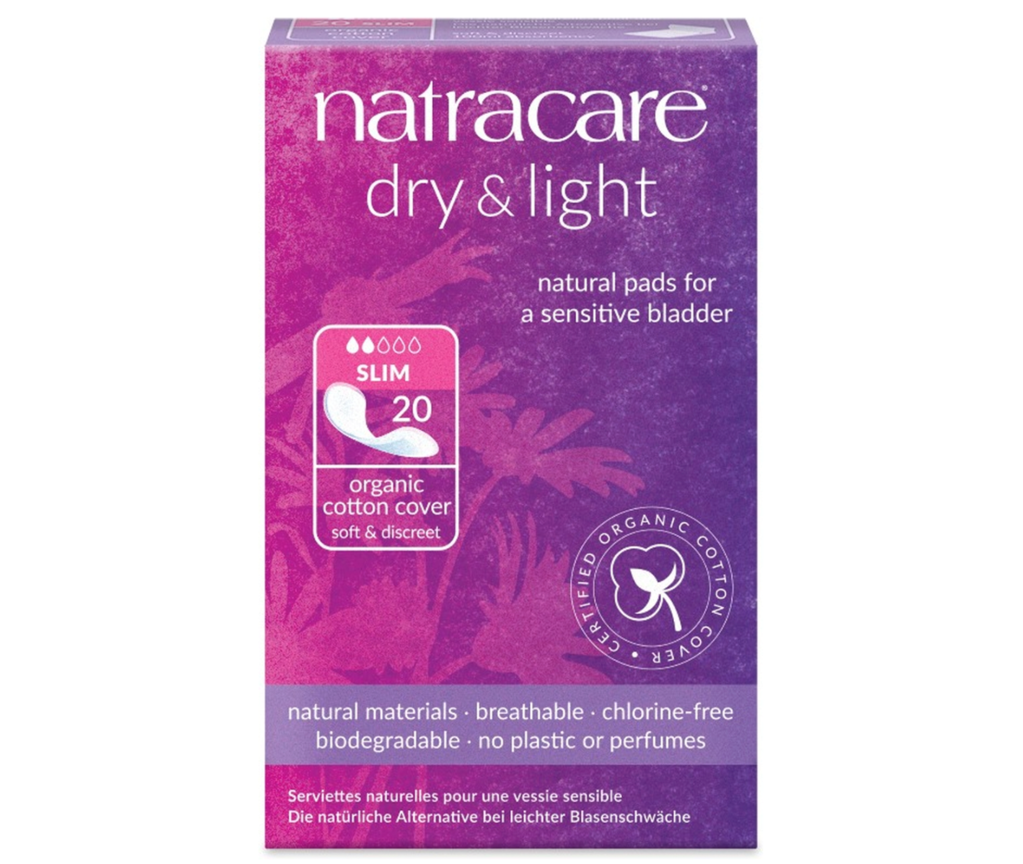 Absorbante Natracare Dry & Light Slim – 20 bucăți