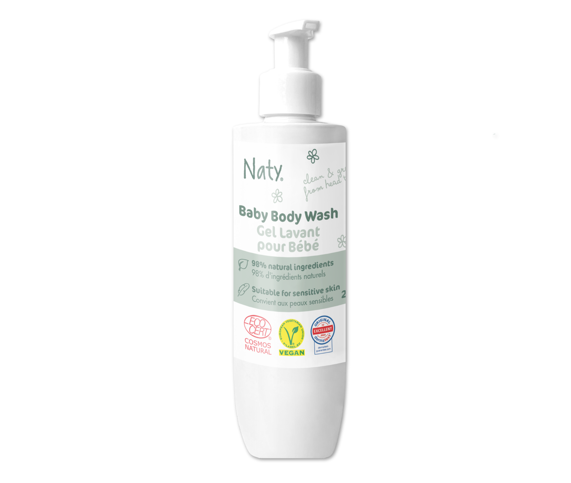 Gel de duș pentru copii ECO by Naty Baby Body Wash – 240 ml