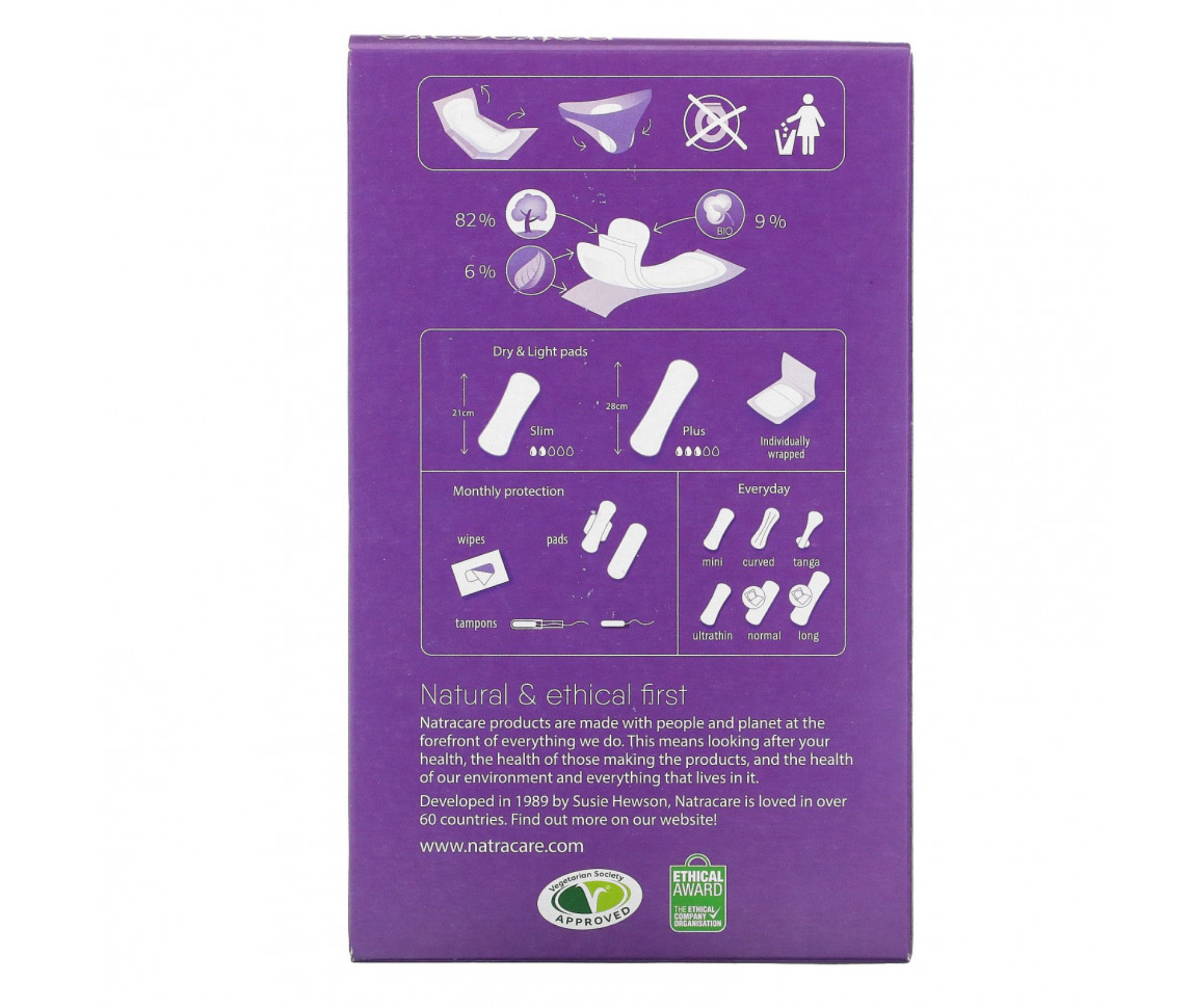 Absorbante Natracare Dry & Light Slim – 20 bucăți