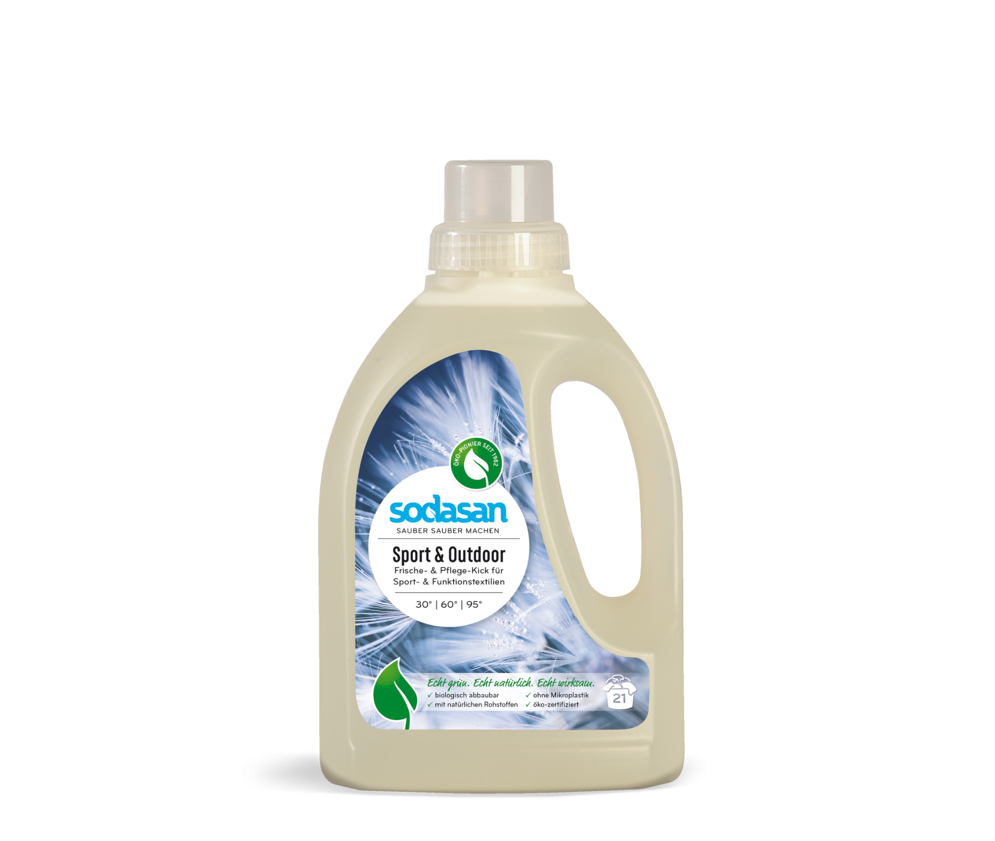 Detergent lichid SODASAN cu parfum de lavandă pentru spălarea hainelor sport și a articolelor din țesături cu membrană, 750 ml