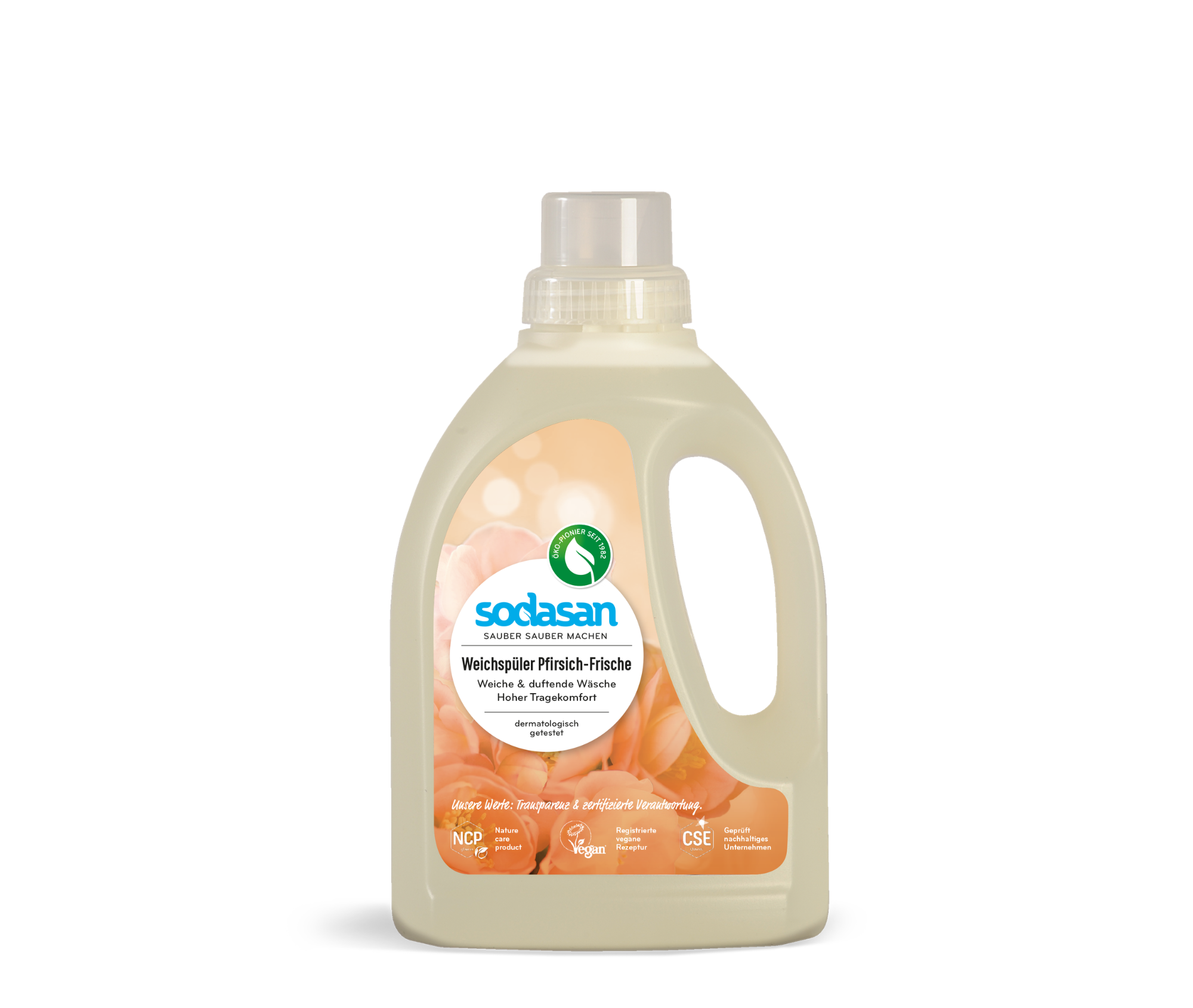 Balsam de rufe SODASAN cu aromă de piersică, pentru călcare ușoară, 750 ml