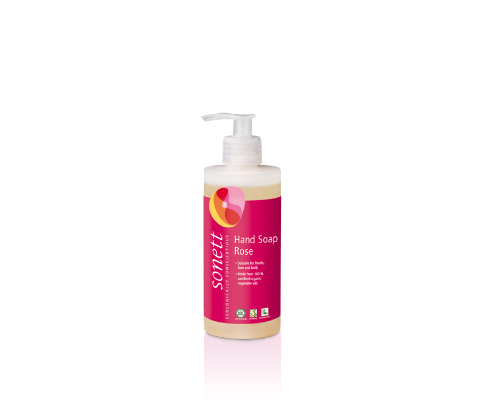 Săpun lichid organic Sonett cu aromă de trandafir, 300 ml