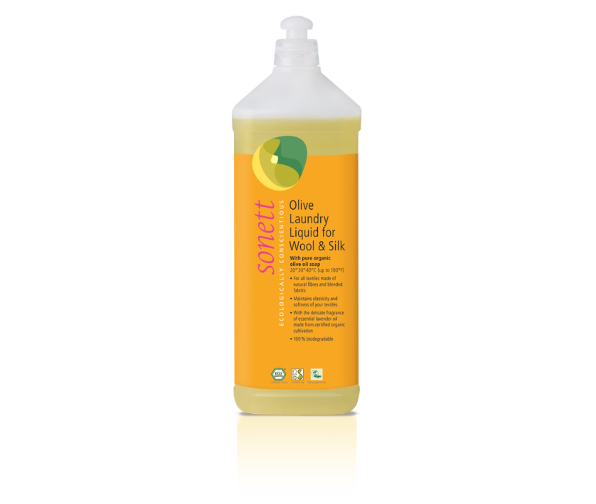 Detergent lichid pentru rufe Sonett Wool + Silk Olive, 1000 ml