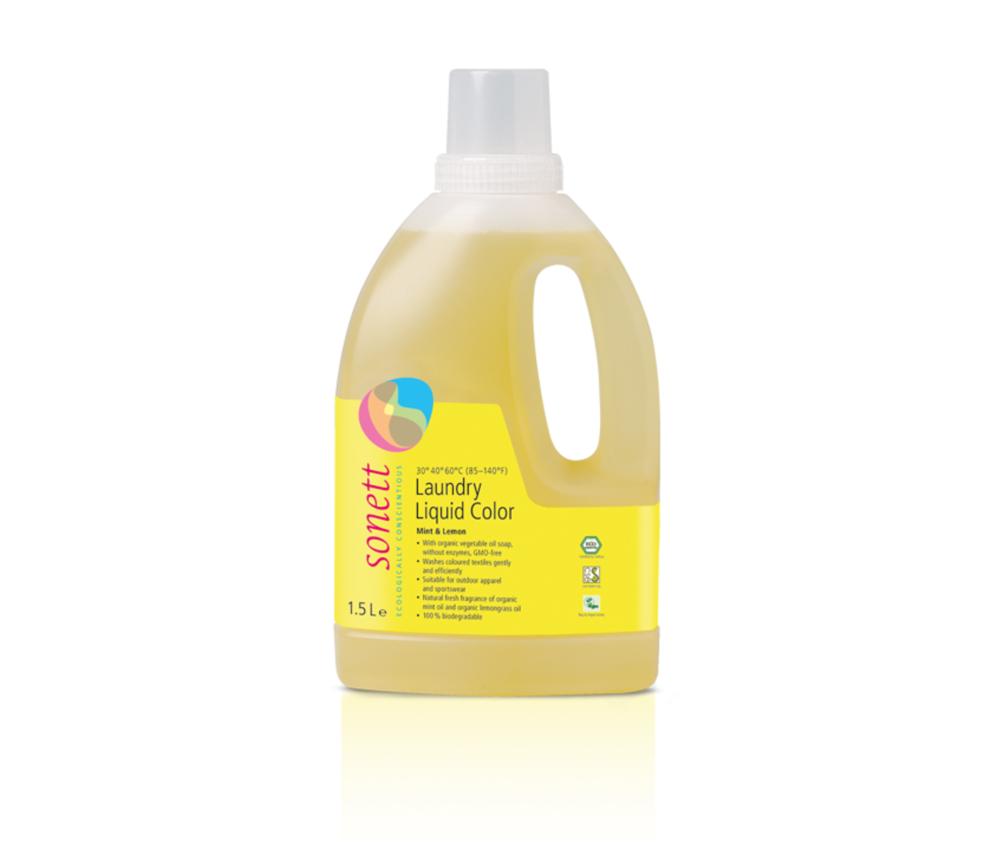 Detergent lichid pentru rufe Sonett Color Mint & Lemon, 1500 ml