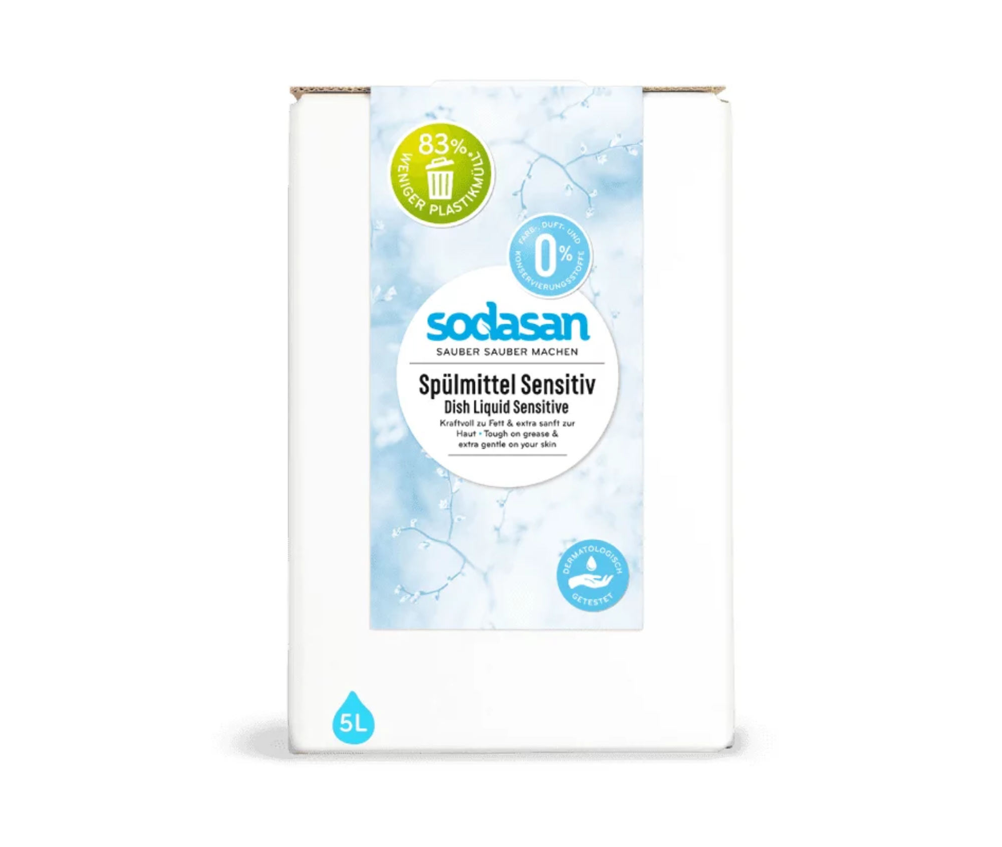 Detergent lichid bio pentru spălarea vaselor SODASAN Sensitive, 5 l