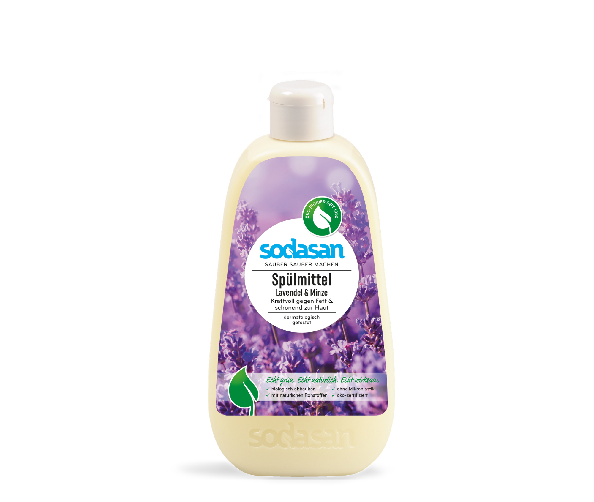 Detergent lichid organic concentrat pentru spălarea vaselor SODASAN Lavandă-Mentă, 0,5 l