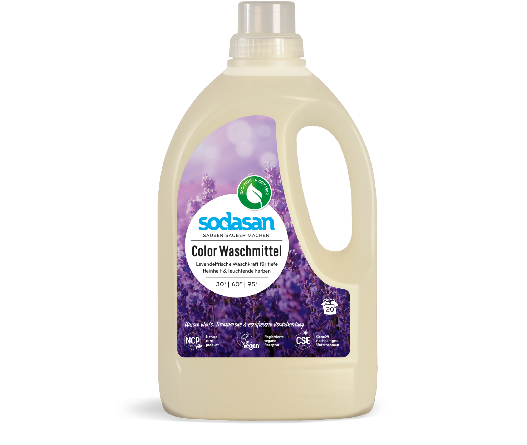 Detergent lichid SODASAN Lavandă pentru spălarea țesăturilor colorate, 1,5 l