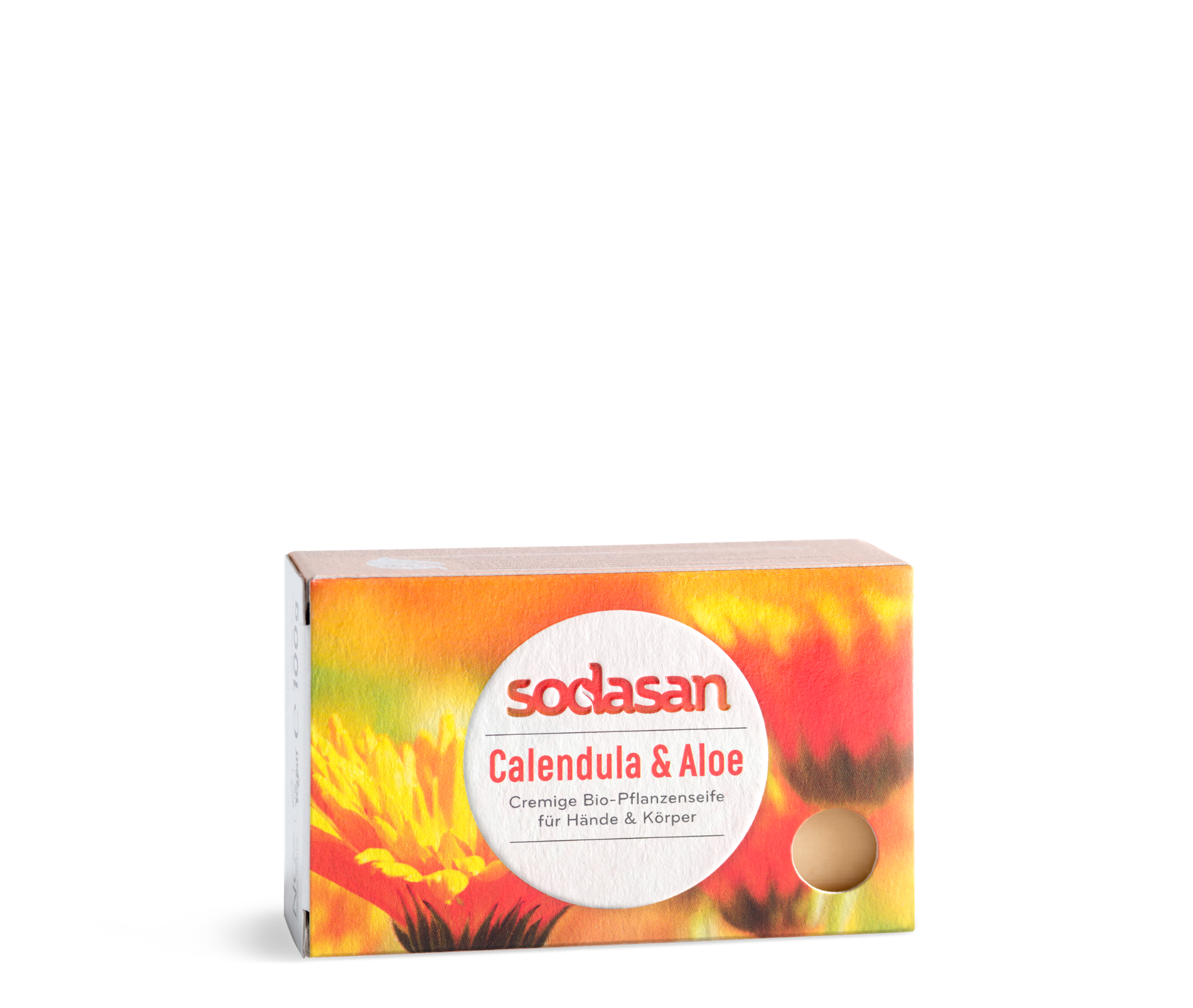 Săpun organic antiinflamator SODASAN Gălbenele-Aloe, 100 g