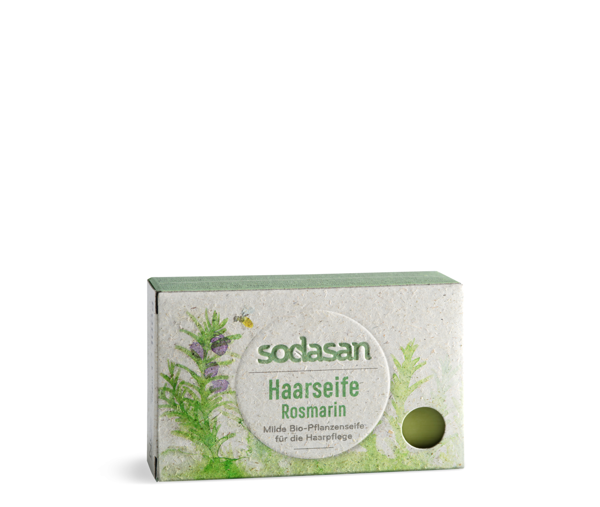 Săpun-șampon organic delicat SODASAN Rozmarin pentru fortificarea și creșterea părului, 100 g