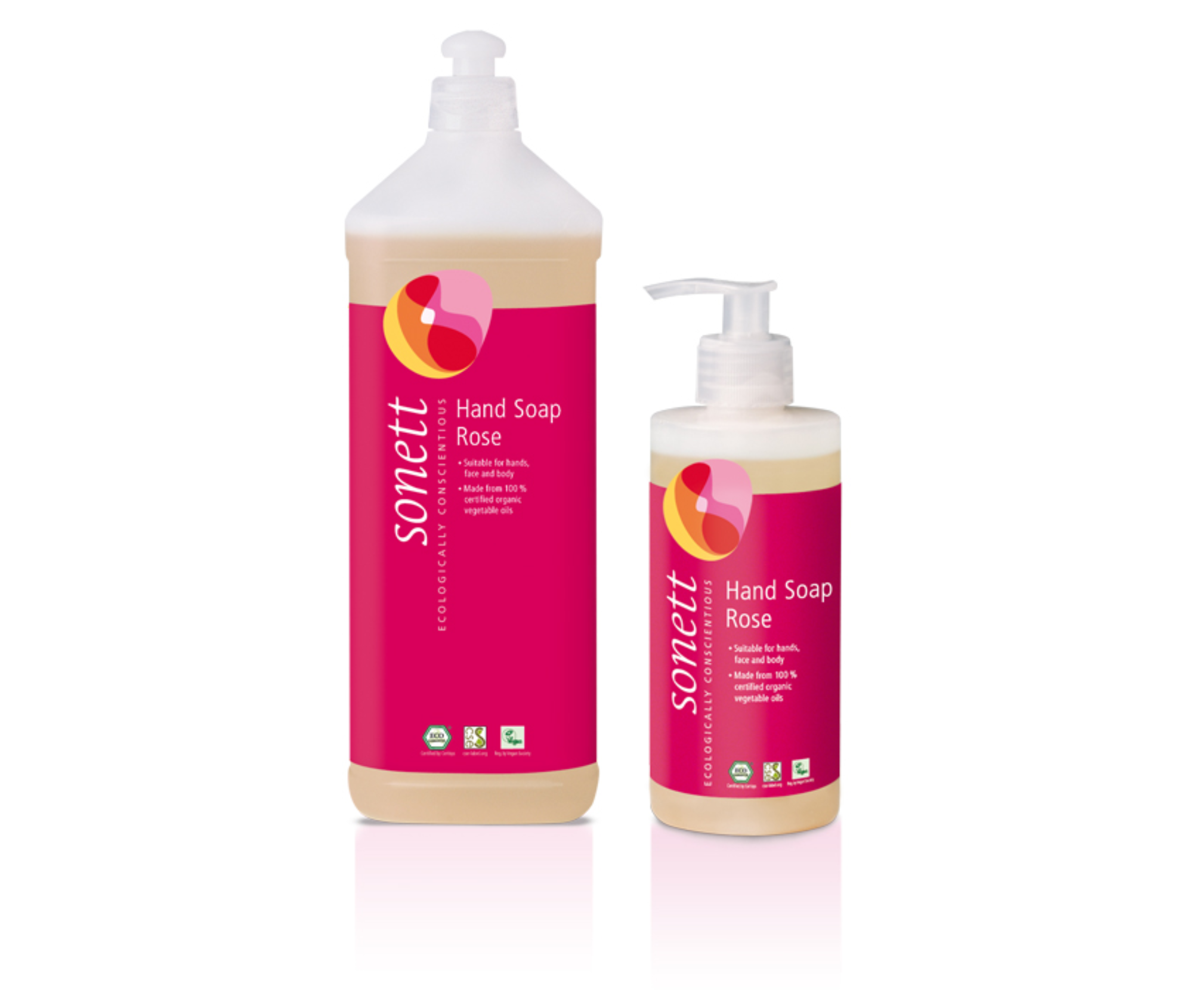 Săpun lichid organic Sonett cu aromă de trandafir, 300 ml